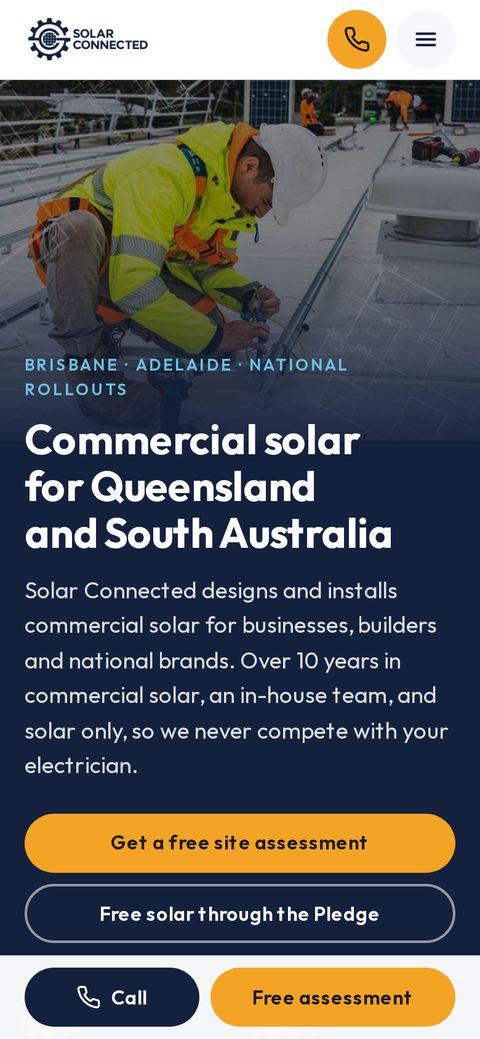 Solar Connected concept home page on a phone